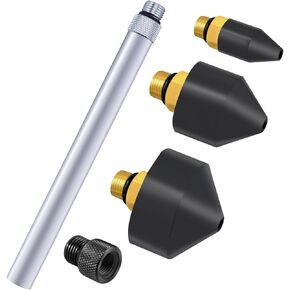 Air Hose Nozzle 1/8 inch for Air Blow Gun, 5 Pieces Rubber Air Compressor Nozzle including 1/2 Inch Adapter and Extension Bar, Air Compressor Attachments for Air Blow Gun
