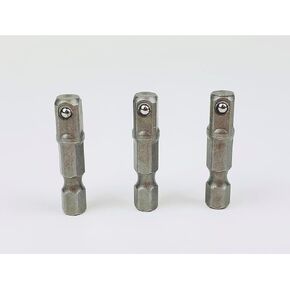 Stubby 1/4 Inch Impact Socket Adapter Bit Only 1.3 Inches Long 3 Pack Stubby 1/4 Inch Impact Socket Bit 1/4" Hex to 1/4" Square