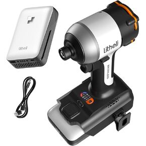 Litheli 20V MAX Cordless Impact Driver Kit, 1/4 Inch Brushless Hex Driver, 230N.m Torque, with 2.0Ah Battery, 14PCS Sockets, 10PCS Driver Bits and Tool Bag Included
