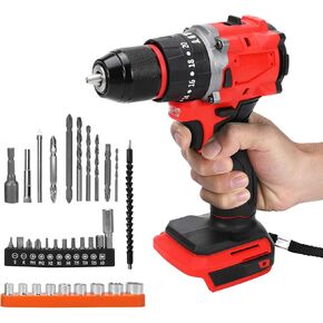 Cordless Impact Drill Driver for Makita 18V LXT Battery, 130N.m Brushless Electric Power Drill Set with 20+3 Torque, 2-Variable Speeds, 10mm Drill Chuck, LED Light, 32pcs Driver/Drill Bits