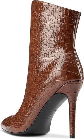 Aachcol Womens Stiletto High Heel Ankle Boots Pointed Toe Mid Calf Boots Slip-on Wide Calf Fashion Dress Shoes Booties 3.9 Inches Heels in Saudi Arabia