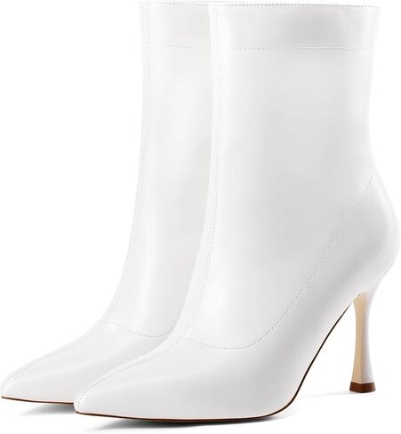 Ladies Dress 3.5IN Pointed toe Ankle boots | Mid Heel, Stiletto Short Booties for Work Daily in Kuwait