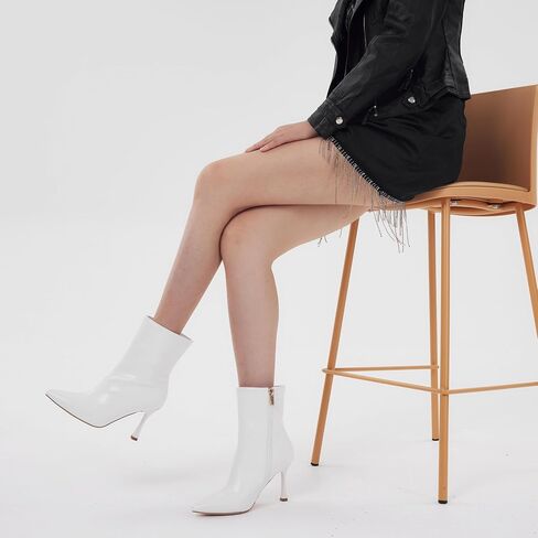 Ladies Dress 3.5IN Pointed toe Ankle boots | Mid Heel, Stiletto Short Booties for Work Daily in Kuwait