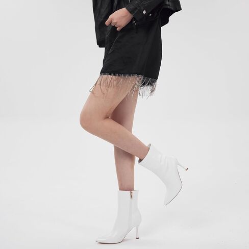 Ladies Dress 3.5IN Pointed toe Ankle boots | Mid Heel, Stiletto Short Booties for Work Daily in Kuwait