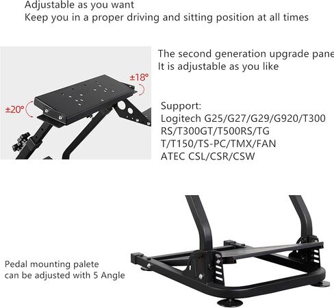 jxqqay Racing Wheel Stand (Updated Version) Height and Tilt Adjustable Steering Wheel Stand for G25, G27, G29, G920 PS4 Xbox T500D T3PA TGT Driving Simulator Cockpit in Saudi Arabia