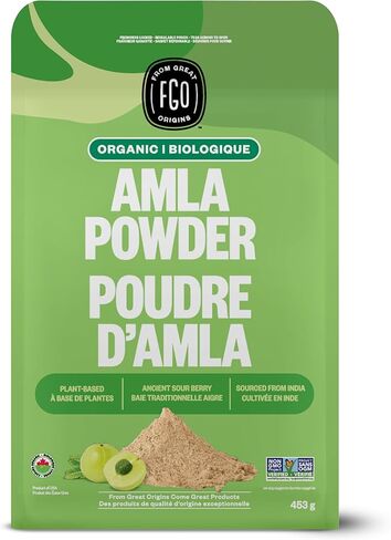 مسحوق أملا العضوي من FGO - 16 أونصة، عنب الثعلب الهندي العضوي (أمالاكي) التابع لوزارة الزراعة الأمريكية، غير معدل وراثيًا، فيتامين C الطبيعي - خام وطبيعي 100% in Kuwait