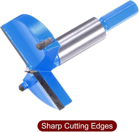 HARFINGTON Forstner Drill Bits 35mm (1 3/8") Hex Shank 3/8 inch, Carbide Forstner Bit Woodworking Hole Opener Cutter Tool for Wood Drilling/Cabinet Hinges, Blue in Saudi Arabia