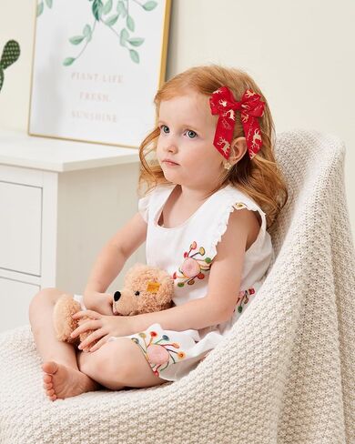 doboi 2 Pcs Christmas Hair Bows for Girls Handmade Toddler Bows with Alligator Clips 3.3 Inches Christmas bows Glitter Hair Accessories for Toddlers Baby Girls Teens Kids in Kuwait