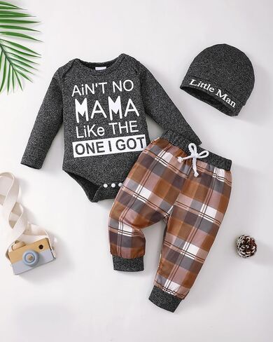 Newborn Infant Baby Boy Clothes Fall Winter Outfits New to The Crew Outfit Toddler Baby Boy Clothes Set in Kuwait
