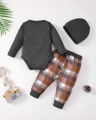 Newborn Infant Baby Boy Clothes Fall Winter Outfits New to The Crew Outfit Toddler Baby Boy Clothes Set in Kuwait