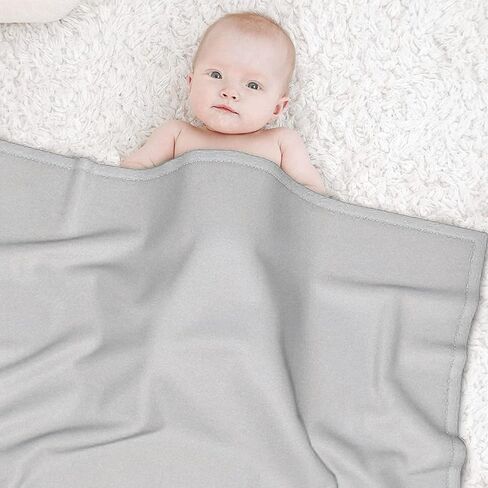 Grey Throw Blanket for Baby - Soft Lightweight Plush Fuzzy Fleece Baby Swaddle Blankets for Girls Boys Super Cozy Throws for Lap Crib 40X30 in in Saudi Arabia