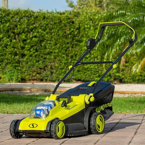 Sun Joe 24V-X2-17LM 48 فولت 17 بوصة جزازة العشب خلف جزازة العشب مع أداة التقاط العشب سعة 11 جالون وتعديل الارتفاع بـ 6 أوضاع، متضمنة، لاسلكية، مجموعة (مع بطارية وشاحن 2 × 4.0 أمبير) in Kuwait