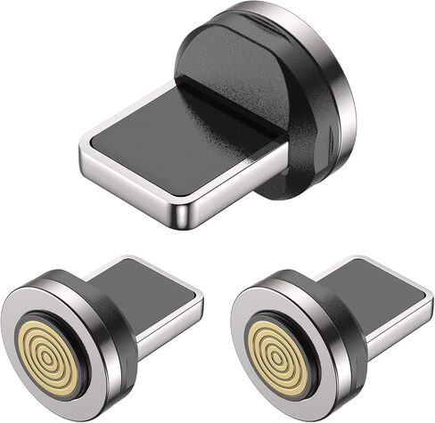 محول مغناطيسي USB C 9Pin (3 عبوات)، أطراف كابل شحن مغناطيسي 60 وات/100 وات لأجهزة USB C، أطراف مغناطيسية من النوع C، موصلات أطراف مغناطيسية in Kuwait