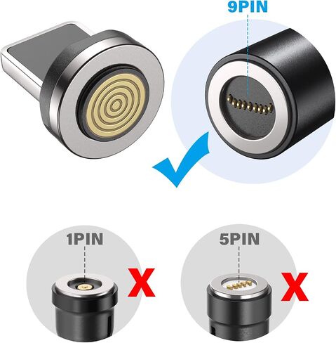 محول مغناطيسي USB C 9Pin (3 عبوات)، أطراف كابل شحن مغناطيسي 60 وات/100 وات لأجهزة USB C، أطراف مغناطيسية من النوع C، موصلات أطراف مغناطيسية in Kuwait