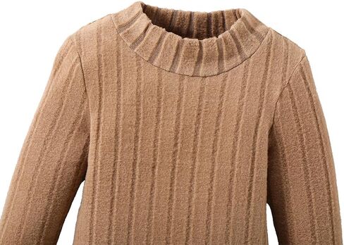 Girls Sweater Dresses Kids Long Sleeve Ribbed Knit Pullover Solid High Collar Spring Fall Dress in Saudi Arabia