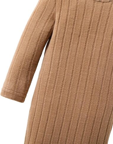Girls Sweater Dresses Kids Long Sleeve Ribbed Knit Pullover Solid High Collar Spring Fall Dress in Saudi Arabia