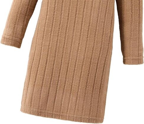 Girls Sweater Dresses Kids Long Sleeve Ribbed Knit Pullover Solid High Collar Spring Fall Dress in Saudi Arabia