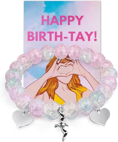 Purple Bracelets Birthday Gifts, Merch, Bracelet with Birthday card for Girl Women Sister and Her. Birthday Party Decorations Stuff in Saudi Arabia