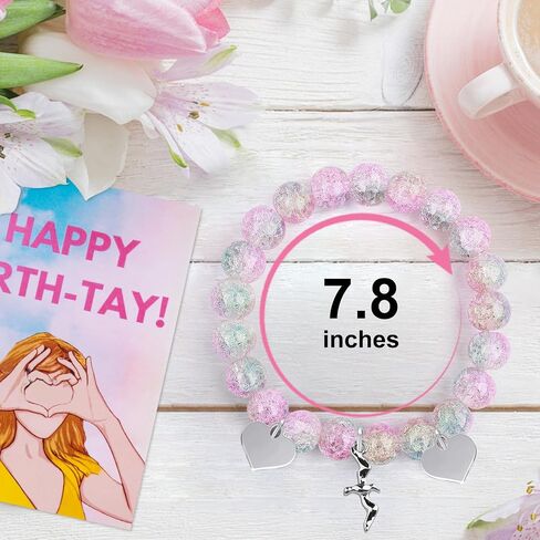 Purple Bracelets Birthday Gifts, Merch, Bracelet with Birthday card for Girl Women Sister and Her. Birthday Party Decorations Stuff in Saudi Arabia