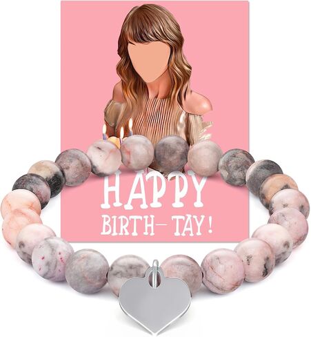 Purple Bracelets Birthday Gifts, Merch, Bracelet with Birthday card for Girl Women Sister and Her. Birthday Party Decorations Stuff in Saudi Arabia