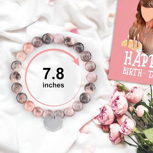 Purple Bracelets Birthday Gifts, Merch, Bracelet with Birthday card for Girl Women Sister and Her. Birthday Party Decorations Stuff in Saudi Arabia