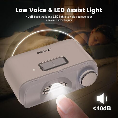 مقص أظافر كهربائي، 2 في 1 مقص أظافر أوتوماتيكي للقطع والطحن، ماكينة تشذيب أظافر كهربائية بسرعتين مع ضوء LED، مقص أظافر كهربائي للأطفال والبالغين وكبار السن in Kuwait