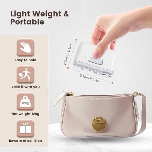 مقص أظافر كهربائي، 2 في 1 مقص أظافر أوتوماتيكي للقطع والطحن، ماكينة تشذيب أظافر كهربائية بسرعتين مع ضوء LED، مقص أظافر كهربائي للأطفال والبالغين وكبار السن in Kuwait