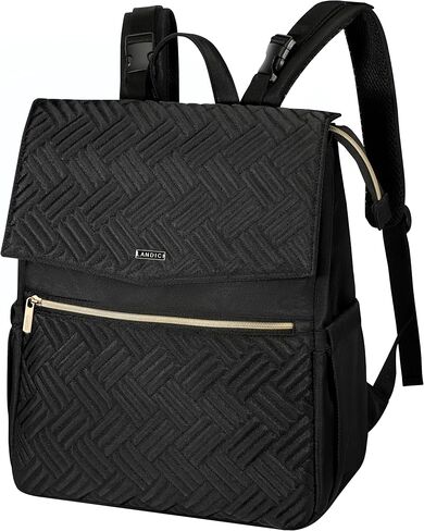 LANDICI Diaper Bag Backpack, Multifunction Waterproof Baby Diaper Bags with Changing Pad, Stroller Straps & 14 inch Laptop Compartment, Travel Essentials Stylish Back Pack for Mom Dad, Apricot in Kuwait