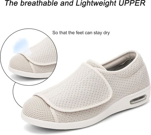 أحذية SPR&JOY لمرضى السكري للنساء، أحذية نسائية لكبار السن بعرض واسع، خفيفة الوزن وقابلة للتعديل وقابلة للتنفس، أحذية رياضية للمشي وتورم القدمين in Kuwait