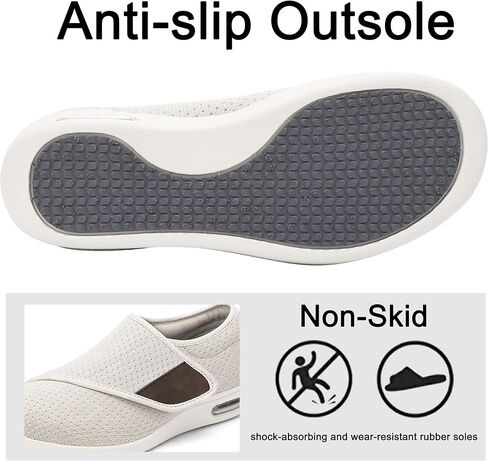 أحذية SPR&JOY لمرضى السكري للنساء، أحذية نسائية لكبار السن بعرض واسع، خفيفة الوزن وقابلة للتعديل وقابلة للتنفس، أحذية رياضية للمشي وتورم القدمين in Kuwait