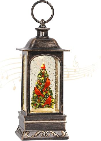 Christmas Snow Globe Snowman, 11 Inch Musical Snow Globe Lantern, 6H Timer Lighted Christmas Snow Lantern, USB and Battery Operated Lantern for Home Decor, Christmas Decoration. in Saudi Arabia
