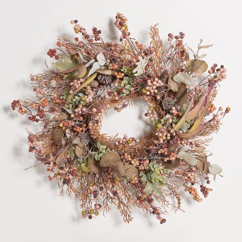 SAFAVIEH Home Collection 24-inch Decorative Artificial Pine Wreath with Pine Cones & Blueberries (Fully Assembled) in Kuwait