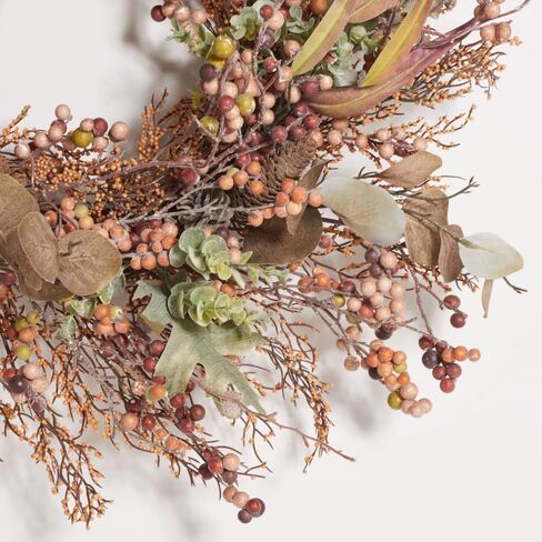 SAFAVIEH Home Collection 24-inch Decorative Artificial Pine Wreath with Pine Cones & Blueberries (Fully Assembled) in Kuwait