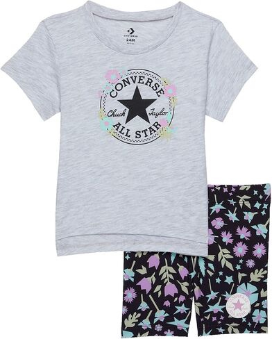 Converse Baby Girl's Elongated Tee & Biker Set (Infant) in Saudi Arabia