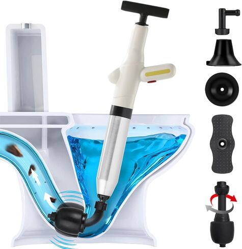 Lihu 360 ° Activity Toilet Plunger Blaster with Grabber 4 Claw Pick Up Reacher Tool, Clogged Pipe,Sewer,Floor Drain Unclog Gun,Unclog to Bathroom Toilet Unblocker Sink Plunger Plumbing Kitchen Sink in Saudi Arabia