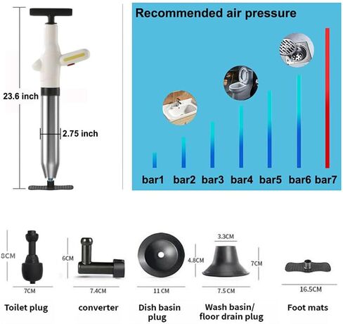 Lihu 360 ° Activity Toilet Plunger Blaster with Grabber 4 Claw Pick Up Reacher Tool, Clogged Pipe,Sewer,Floor Drain Unclog Gun,Unclog to Bathroom Toilet Unblocker Sink Plunger Plumbing Kitchen Sink in Saudi Arabia