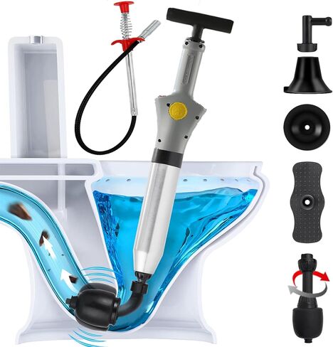 Lihu 360 ° Activity Toilet Plunger Blaster with Grabber 4 Claw Pick Up Reacher Tool, Clogged Pipe,Sewer,Floor Drain Unclog Gun,Unclog to Bathroom Toilet Unblocker Sink Plunger Plumbing Kitchen Sink in Saudi Arabia