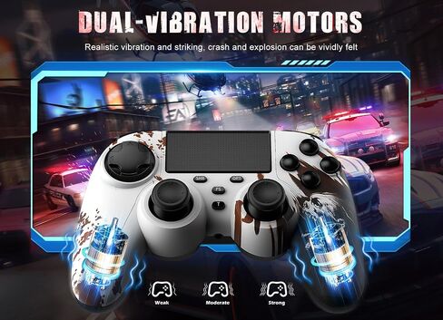 Gamrombo Wireless Controller Compatible with PS4/Slim/Pro with 1000mAh Battery, Touch Pad, Dual Vibration/6-Axis Motion Sensor, 3.5mm Audio Jack/Turbo in Kuwait