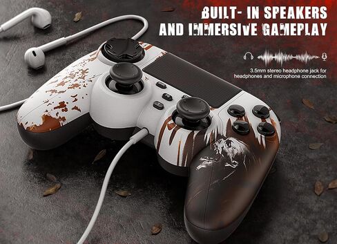 Gamrombo Wireless Controller Compatible with PS4/Slim/Pro with 1000mAh Battery, Touch Pad, Dual Vibration/6-Axis Motion Sensor, 3.5mm Audio Jack/Turbo in Kuwait