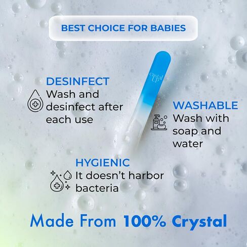 Cristal UP Crystal Baby Nail File 2 in, Gentle and Safe for Delicate Nails Glass File, Hygienic and Durable, Perfect for Newborns and Infants, Ideal for Stress Free Nail Trimming in Saudi Arabia