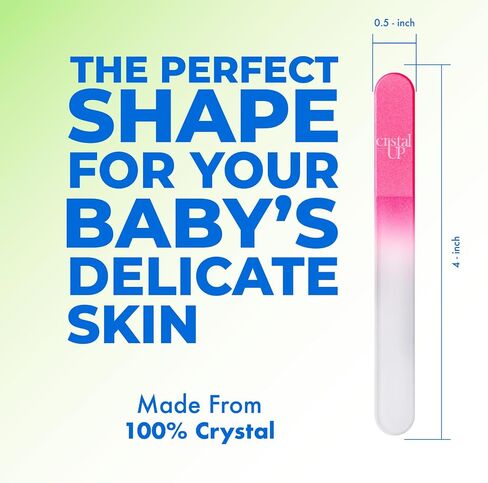 Cristal UP Crystal Baby Nail File 2 in, Gentle and Safe for Delicate Nails Glass File, Hygienic and Durable, Perfect for Newborns and Infants, Ideal for Stress Free Nail Trimming in Saudi Arabia