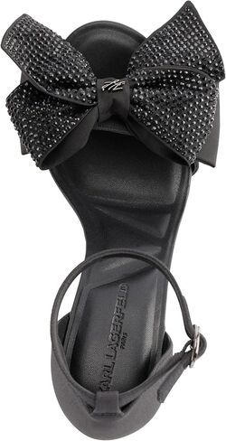 KARL LAGERFELD Women's Kenz Bow Evening Ankle Strap Heeled Sandal in Saudi Arabia