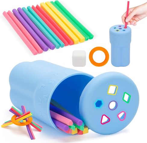 Montessorii Toys Silicone Color Sorting Toys for 2 3 Year Old Educational & Learning Sensory Fidget Toys for Toddlers Girls Boys Birthday Gifts (Blue, Large) in Kuwait
