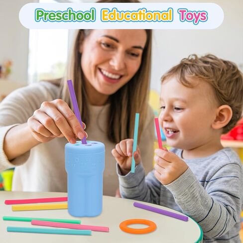 Montessorii Toys Silicone Color Sorting Toys for 2 3 Year Old Educational & Learning Sensory Fidget Toys for Toddlers Girls Boys Birthday Gifts (Blue, Large) in Kuwait