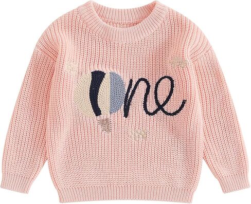 Baby Girl Birthday Sweater Long Sleeve Ruffle Knitted Sweaters Pullover Sweatshirt Knitwear Winter Warm Clothes in Saudi Arabia