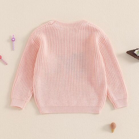 Baby Girl Birthday Sweater Long Sleeve Ruffle Knitted Sweaters Pullover Sweatshirt Knitwear Winter Warm Clothes in Saudi Arabia