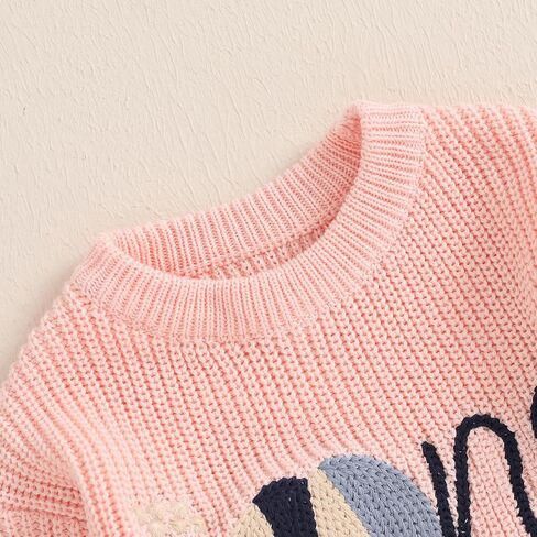 Baby Girl Birthday Sweater Long Sleeve Ruffle Knitted Sweaters Pullover Sweatshirt Knitwear Winter Warm Clothes in Saudi Arabia