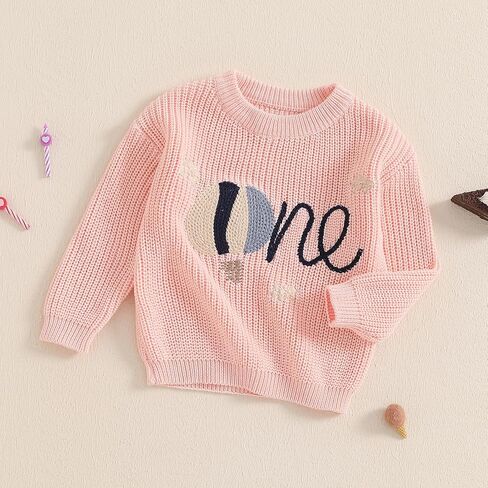 Baby Girl Birthday Sweater Long Sleeve Ruffle Knitted Sweaters Pullover Sweatshirt Knitwear Winter Warm Clothes in Saudi Arabia