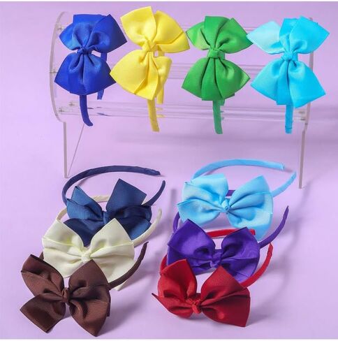 Baby Girls Infant Hair Bow Headband Cute Toddlers Teens Kids Grosgrain Ribbon Hairband Hair Accessories (Red, One Size) in Saudi Arabia