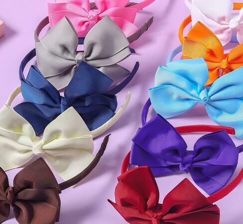 Baby Girls Infant Hair Bow Headband Cute Toddlers Teens Kids Grosgrain Ribbon Hairband Hair Accessories (Red, One Size) in Saudi Arabia